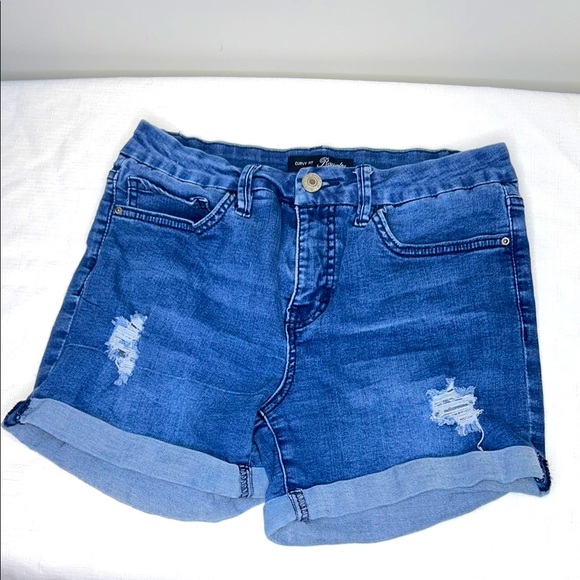 Royalty For Me Blue Jean Shorts High-Waisted Cuffed size 8 - Picture 8 of 8